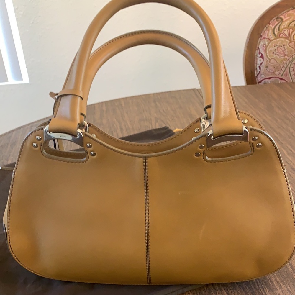 TOD’S authentic camel color handbag with silver hardware **open to offers!**
